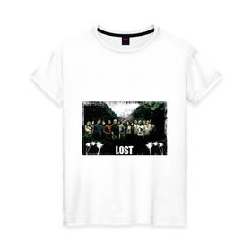 Женская футболка хлопок с принтом Lost (9) в Новосибирске, 100% хлопок | прямой крой, круглый вырез горловины, длина до линии бедер, слегка спущенное плечо | lost | лост | остаться в живых