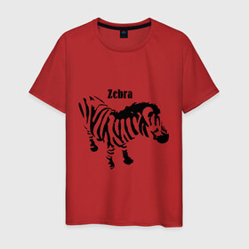 Мужская футболка хлопок с принтом Zebra (2) в Новосибирске, 100% хлопок | прямой крой, круглый вырез горловины, длина до линии бедер, слегка спущенное плечо. | africa | zebra | африка | животные | зебра