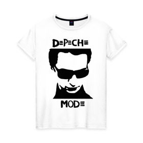 Женская футболка хлопок с принтом Depeche Mode (2) в Новосибирске, 100% хлопок | прямой крой, круглый вырез горловины, длина до линии бедер, слегка спущенное плечо | depeche mode | депеш мод | карикатура depeche mode | карикатура депеш мод | фото depeche mode