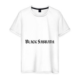 Мужская футболка хлопок с принтом Black Sabbath логотип в Новосибирске, 100% хлопок | прямой крой, круглый вырез горловины, длина до линии бедер, слегка спущенное плечо. | heavy metal | metal | rock | trash metal | альтернатива | квартет | метал | рок | рок группа | рок группы | трэш метал | хеви метал