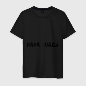Мужская футболка хлопок с принтом Papa Roach в Новосибирске, 100% хлопок | прямой крой, круглый вырез горловины, длина до линии бедер, слегка спущенное плечо. | Тематика изображения на принте: papa roach | папа роач | рок