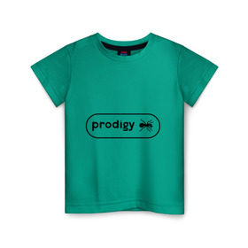 Детская футболка хлопок с принтом Prodigy лого с муравьем в Новосибирске, 100% хлопок | круглый вырез горловины, полуприлегающий силуэт, длина до линии бедер | prodigy | логотип | продиджи | электронная музыка
