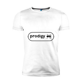 Мужская футболка премиум с принтом Prodigy лого с муравьем в Новосибирске, 92% хлопок, 8% лайкра | приталенный силуэт, круглый вырез ворота, длина до линии бедра, короткий рукав | Тематика изображения на принте: prodigy | логотип | продиджи | электронная музыка