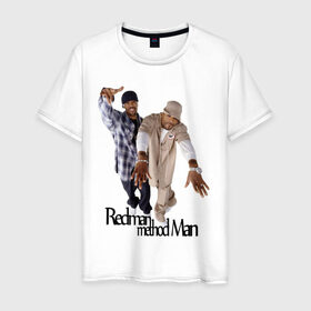 Мужская футболка хлопок с принтом Redman and Method Man в Новосибирске, 100% хлопок | прямой крой, круглый вырез горловины, длина до линии бедер, слегка спущенное плечо. | gangsta | gansta | hip | hop | rap | рэп | рэпчина | хип | хоп
