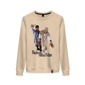Женский свитшот хлопок с принтом Redman and Method Man в Новосибирске, 100% хлопок | прямой крой, круглый вырез, на манжетах и по низу широкая трикотажная резинка  | gangsta | gansta | hip | hop | rap | рэп | рэпчина | хип | хоп