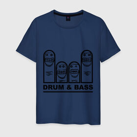 Мужская футболка хлопок с принтом Drum and Bass злые матрешки в Новосибирске, 100% хлопок | прямой крой, круглый вырез горловины, длина до линии бедер, слегка спущенное плечо. | dnb | drum | басс | драм