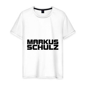 Мужская футболка хлопок с принтом Markus Schulz в Новосибирске, 100% хлопок | прямой крой, круглый вырез горловины, длина до линии бедер, слегка спущенное плечо. | deejay | dj | markus schulz | trance | диджей | маркус шульц | транс