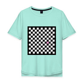 Мужская футболка хлопок Oversize с принтом Шахматная эмо-доска в Новосибирске, 100% хлопок | свободный крой, круглый ворот, “спинка” длиннее передней части | Тематика изображения на принте: emo | розовый квадрат | субкультуры | шахматная доска | шахматы | эмо | эмо шахматы