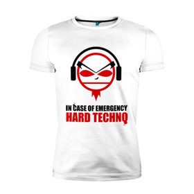 Мужская футболка премиум с принтом Hard Techno в Новосибирске, 92% хлопок, 8% лайкра | приталенный силуэт, круглый вырез ворота, длина до линии бедра, короткий рукав | 