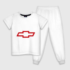 Детская пижама хлопок с принтом Chevrolett Logo в Новосибирске, 100% хлопок |  брюки и футболка прямого кроя, без карманов, на брюках мягкая резинка на поясе и по низу штанин
 | chevrolett | авто | автомобили | автомобиль | бренд | бренды | логотип | шевроле