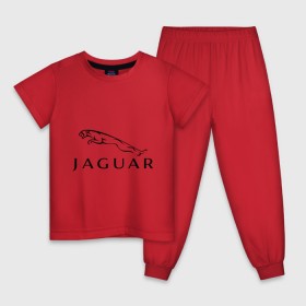 Детская пижама хлопок с принтом Jaguar в Новосибирске, 100% хлопок |  брюки и футболка прямого кроя, без карманов, на брюках мягкая резинка на поясе и по низу штанин
 | Тематика изображения на принте: jaguar | авто2012 | ягуар