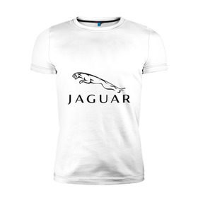 Мужская футболка премиум с принтом Jaguar в Новосибирске, 92% хлопок, 8% лайкра | приталенный силуэт, круглый вырез ворота, длина до линии бедра, короткий рукав | jaguar | авто2012 | ягуар