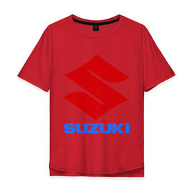 Мужская футболка хлопок Oversize с принтом Suzuki в Новосибирске, 100% хлопок | свободный крой, круглый ворот, “спинка” длиннее передней части | suzuki | авто | автомобили | автомобиль | бренд | бренды | логотип | машины | сузуки | тачки