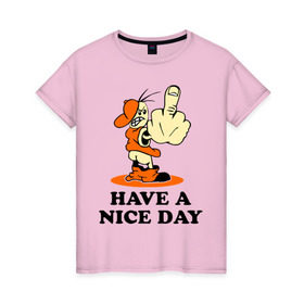 Женская футболка хлопок с принтом Удачного дня! в Новосибирске, 100% хлопок | прямой крой, круглый вырез горловины, длина до линии бедер, слегка спущенное плечо | nice day | день | настроение | отличный | события | удачного дня | хороший | эмоции