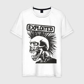 Мужская футболка хлопок с принтом Exploited в Новосибирске, 100% хлопок | прямой крой, круглый вырез горловины, длина до линии бедер, слегка спущенное плечо. | Тематика изображения на принте: exploid | hardcore | punk | rock | панк | рок | рок группы | хард