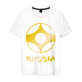 Мужская футболка хлопок с принтом Киокусинкая карате в Новосибирске, 100% хлопок | прямой крой, круглый вырез горловины, длина до линии бедер, слегка спущенное плечо. | киокушинкай