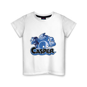 Детская футболка хлопок с принтом Casper в Новосибирске, 100% хлопок | круглый вырез горловины, полуприлегающий силуэт, длина до линии бедер | casper | каспер | мультик | привидение
