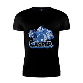 Мужская футболка премиум с принтом Casper в Новосибирске, 92% хлопок, 8% лайкра | приталенный силуэт, круглый вырез ворота, длина до линии бедра, короткий рукав | casper | каспер | мультик | привидение