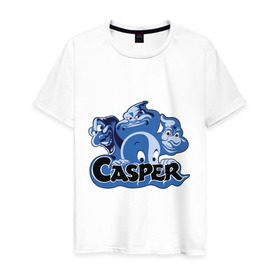 Мужская футболка хлопок с принтом Casper в Новосибирске, 100% хлопок | прямой крой, круглый вырез горловины, длина до линии бедер, слегка спущенное плечо. | casper | каспер | мультик | привидение