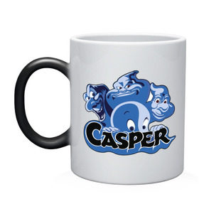 Кружка хамелеон с принтом Casper в Новосибирске, керамика | меняет цвет при нагревании, емкость 330 мл | casper | каспер | мультик | привидение