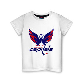 Детская футболка хлопок с принтом Овечкин (Washington Capitals) в Новосибирске, 100% хлопок | круглый вырез горловины, полуприлегающий силуэт, длина до линии бедер | национальная хоккейная лига | нхл