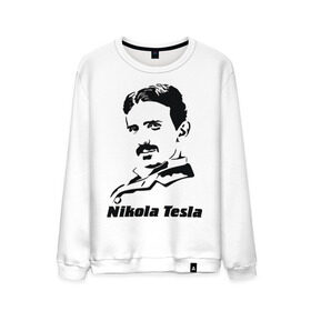 Мужской свитшот хлопок с принтом Nikola Tesla в Новосибирске, 100% хлопок |  | nikola tesla | знаменитая личность | знаменитость | никола тесла | портрет | тесла | ученый | физик