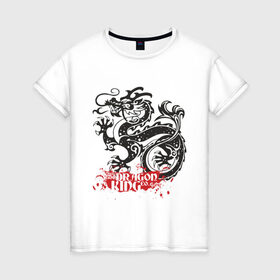 Женская футболка хлопок с принтом Dragon (7) в Новосибирске, 100% хлопок | прямой крой, круглый вырез горловины, длина до линии бедер, слегка спущенное плечо | dragon | street art | urban style | дракон | китайский дракон | принт | уличный стиль | урбан стайл | фешн