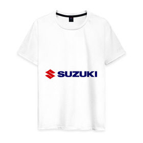 Мужская футболка хлопок с принтом Suzuki (2) в Новосибирске, 100% хлопок | прямой крой, круглый вырез горловины, длина до линии бедер, слегка спущенное плечо. | suzuki | авто | автомобиль | машины | сузуки | тачки