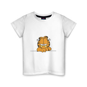 Детская футболка хлопок с принтом Гарфилд (6) в Новосибирске, 100% хлопок | круглый вырез горловины, полуприлегающий силуэт, длина до линии бедер | garfield | гарфилд