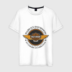 Мужская футболка хлопок с принтом Harley-Davidson (4) в Новосибирске, 100% хлопок | прямой крой, круглый вырез горловины, длина до линии бедер, слегка спущенное плечо. | дэвидсон | харлей | харли