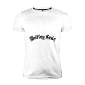 Мужская футболка премиум с принтом Motley Crue в Новосибирске, 92% хлопок, 8% лайкра | приталенный силуэт, круглый вырез ворота, длина до линии бедра, короткий рукав | Тематика изображения на принте: hard rock | hardrock | rock | лого motley crue | логотип motley crue | никки сикс | рок | томи ли | хард рок | хардрок | эмблема motley crue