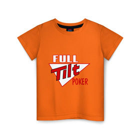 Детская футболка хлопок с принтом Full Tilt Poker в Новосибирске, 100% хлопок | круглый вырез горловины, полуприлегающий силуэт, длина до линии бедер | full | poker | tilt | карточные игры | карты | покер