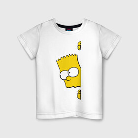 Детская футболка хлопок с принтом Bart Simpson (3) в Новосибирске, 100% хлопок | круглый вырез горловины, полуприлегающий силуэт, длина до линии бедер | гомер