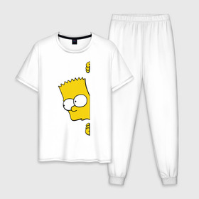 Мужская пижама хлопок с принтом Bart Simpson (3) в Новосибирске, 100% хлопок | брюки и футболка прямого кроя, без карманов, на брюках мягкая резинка на поясе и по низу штанин
 | гомер
