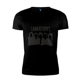 Мужская футболка премиум с принтом Amatory в Новосибирске, 92% хлопок, 8% лайкра | приталенный силуэт, круглый вырез ворота, длина до линии бедра, короткий рукав | heavy metal | metal | muse | rock | trash metal | альтернатива | квартет | лица | метал | рок | рок группа | рок группы | трэш метал | хеви метал