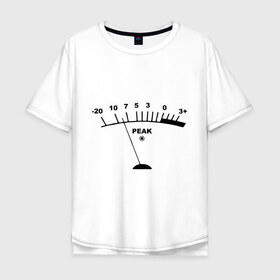 Мужская футболка хлопок Oversize с принтом Peak в Новосибирске, 100% хлопок | свободный крой, круглый ворот, “спинка” длиннее передней части | peak | басы | громкость | звуки | пик | прибор