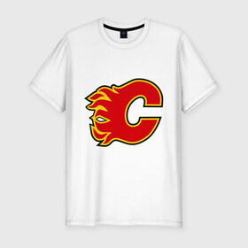 Мужская футболка премиум с принтом Calgary Flames McDonald в Новосибирске, 92% хлопок, 8% лайкра | приталенный силуэт, круглый вырез ворота, длина до линии бедра, короткий рукав | 