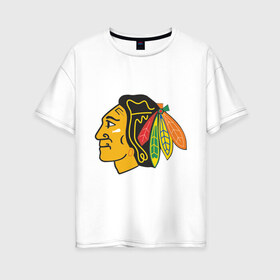 Женская футболка хлопок Oversize с принтом Chicago Blackhawks Kane в Новосибирске, 100% хлопок | свободный крой, круглый ворот, спущенный рукав, длина до линии бедер
 | chicago | chicago blackhawks | chicago blackhawks kane | hockey | nhl | нхл | хоккей | хоккейная лига | хоккейная лига чикаго | чикаго блэкхоукс | чикаго хоккей