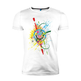 Мужская футболка премиум с принтом Абстракция в Новосибирске, 92% хлопок, 8% лайкра | приталенный силуэт, круглый вырез ворота, длина до линии бедра, короткий рукав | colors | абстракция | буйство красок | бурная фантазия | краски | орнамент | рисунок | творчество | узор | фантазия | цвета | цветная фантазия | цветочная фантазия