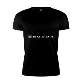 Мужская футболка премиум с принтом Honda (3) в Новосибирске, 92% хлопок, 8% лайкра | приталенный силуэт, круглый вырез ворота, длина до линии бедра, короткий рукав | логотип | машины | хонда
