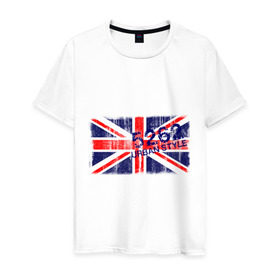 Мужская футболка хлопок с принтом England Urban flag в Новосибирске, 100% хлопок | прямой крой, круглый вырез горловины, длина до линии бедер, слегка спущенное плечо. | 5262 | england | gb | uk | urban style | англия | британия | британский флаг | великобритания | флаги