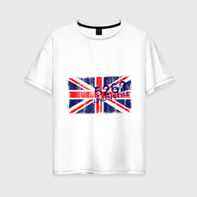 Женская футболка хлопок Oversize с принтом England Urban flag в Новосибирске, 100% хлопок | свободный крой, круглый ворот, спущенный рукав, длина до линии бедер
 | 5262 | england | gb | uk | urban style | англия | британия | британский флаг | великобритания | флаги