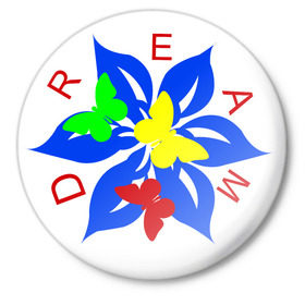 Значок с принтом Мечта в Новосибирске,  металл | круглая форма, металлическая застежка в виде булавки | dream | бабочки | мечтать | цветок | цветочек | цветы
