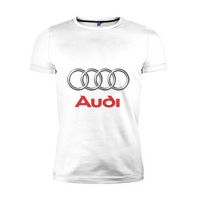 Мужская футболка премиум с принтом Audi (2) в Новосибирске, 92% хлопок, 8% лайкра | приталенный силуэт, круглый вырез ворота, длина до линии бедра, короткий рукав | авто | ауди | машины