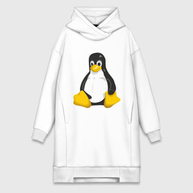 Платье-худи хлопок с принтом Linux (7) в Новосибирске,  |  | пингвин