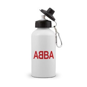 Бутылка спортивная с принтом ABBA в Новосибирске, металл | емкость — 500 мл, в комплекте две пластиковые крышки и карабин для крепления | 70е | 80е | abba | абба | группа | квартет | музыка | музыкальные группы | поп музыка