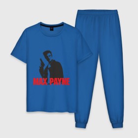 Мужская пижама хлопок с принтом Max Payne (2) в Новосибирске, 100% хлопок | брюки и футболка прямого кроя, без карманов, на брюках мягкая резинка на поясе и по низу штанин
 | Тематика изображения на принте: max payne | shooter | макс пейн | стрелялка | шутер