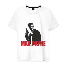 Мужская футболка хлопок с принтом Max Payne (2) в Новосибирске, 100% хлопок | прямой крой, круглый вырез горловины, длина до линии бедер, слегка спущенное плечо. | Тематика изображения на принте: max payne | shooter | макс пейн | стрелялка | шутер
