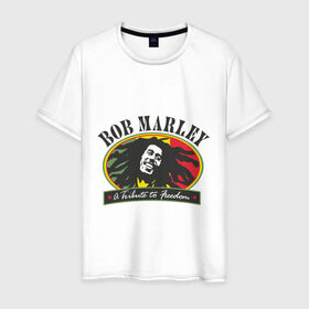 Мужская футболка хлопок с принтом Bob Marley (7) в Новосибирске, 100% хлопок | прямой крой, круглый вырез горловины, длина до линии бедер, слегка спущенное плечо. | Тематика изображения на принте: bob | bob marley | reggae | боб марли | музыка | раста | растаманские | регги