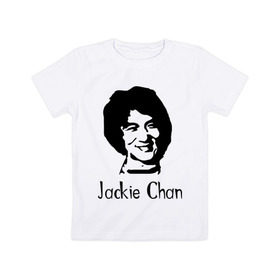 Детская футболка хлопок с принтом Jackie Chan в Новосибирске, 100% хлопок | круглый вырез горловины, полуприлегающий силуэт, длина до линии бедер | Тематика изображения на принте: 